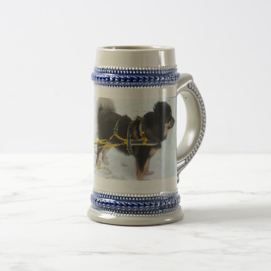 Tibetanischer Mastiff-"Ren! " Bierglas (VorderseiteRechts)