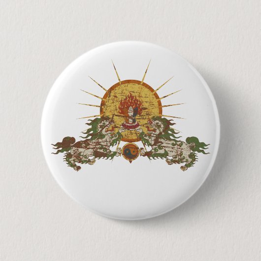 Tibetanischer Schnee-Löwe Button (Vorderseite)