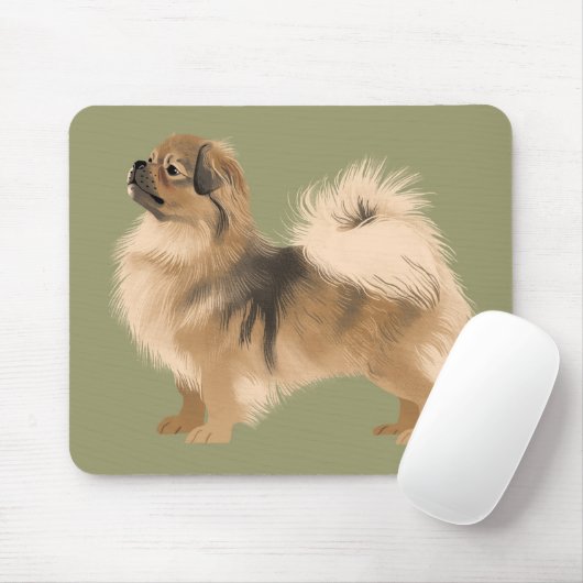 Tibetanischer Spaniel (dunkelmal) Maus-Pad Mousepad (Mit Mouse)