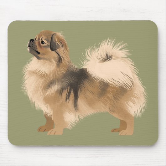Tibetanischer Spaniel (dunkelmal) Maus-Pad Mousepad (Vorne)