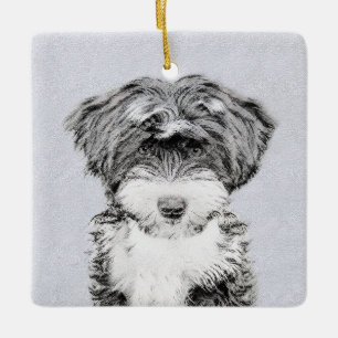 Tibetanischer Terrier-Malerei - niedliche Keramikornament