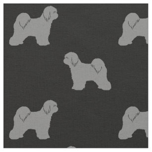 Tibetanischer Terrier-Silhouette-Muster Stoff