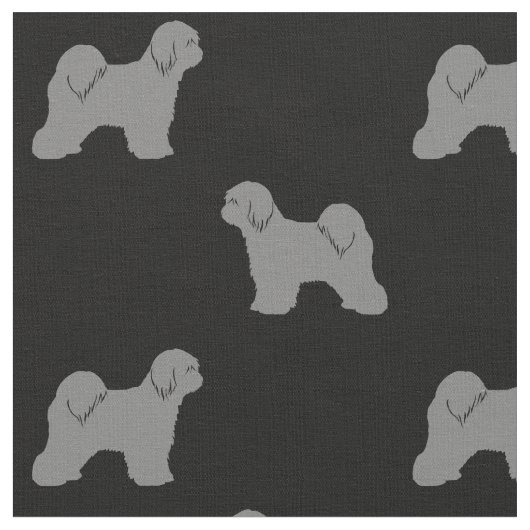 Tibetanischer Terrier-Silhouette-Muster Stoff (Nahaufnahme)