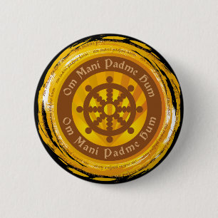 Tibetanisches Beschwörungsformel Dharma Rad Button