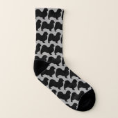 Tibetanisches Spaniel-Silhouette-Muster Socken (Rechts - Außen)