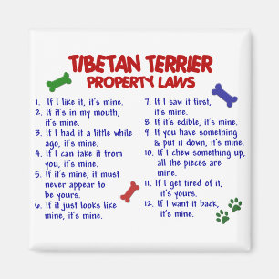 TIBETANISCHES TERRIER-Eigentums-Gesetze 2 Magnet