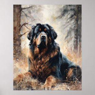 Tibeter Mastiff Dog Art Print Poster