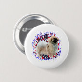 Tibeter Spaniel Patriot Button (Vorne & Hinten)