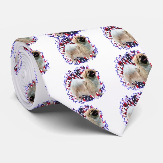 Tibeter Spaniel Patriot Krawatte (Gerollt)