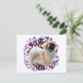 Tibeter Spaniel Patriot Postkarte (Stehend Vorderseite)