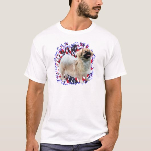 Tibeter Spaniel Patriot T-Shirt (Vorderseite)