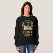 Tibeter Terrier Best Dog Vater je Retro Sunset Sweatshirt (Vorne ganz)