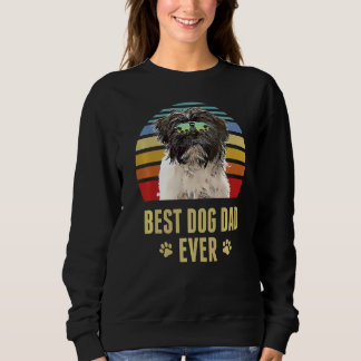 Tibeter Terrier Best Dog Vater je Retro Sunset Sweatshirt