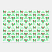Tibeter Terrier Christmas Dog & Green Bow Geschenkpapier Set (Vorderseite 3)