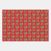 Tibeter Terrier Christmas Dog & Green Bow Geschenkpapier Set (Vorderseite)