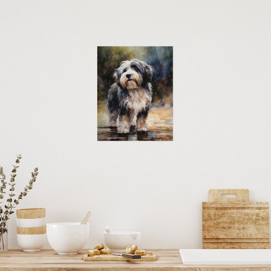 Tibeter Terrier Dog Art Print Poster (Küche)