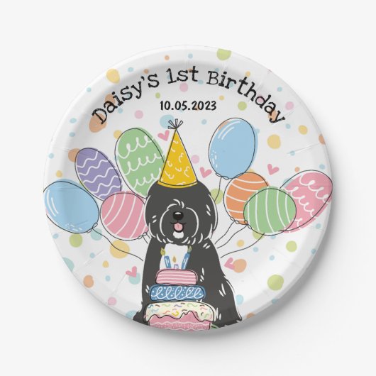 Tibeter Terrier Dog Birthday Party Paper Teller (Vorderseite)