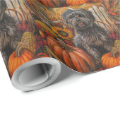 Tibeter Terrier Dog Herbsternte Erntedank Geschenkpapier (Rolleneckpunkt)
