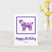 Tibeter Terrier Dog Niedliche Silhouette Lila PY&B Karte (Gelbe Blume)