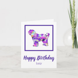 Tibeter Terrier Dog Niedliche Silhouette Lila PY&B Karte
