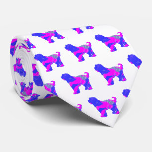 Tibeter Terrier Dog Pink Silhouette White Neck Krawatte