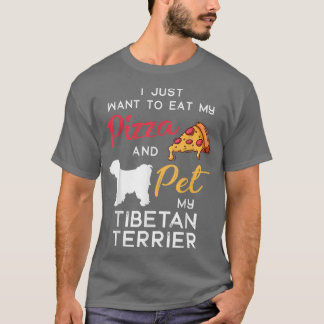 Tibeter Terrier Dog Pizza Lover Owner Xmas Birthda T-Shirt
