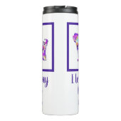 Tibeter Terrier Dog Silhouette Niedliche Lila PY&B Thermosbecher (Rückseite)