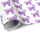 Tibeter Terrier Dog Silhouette PPYB Weißer Geburts Geschenkpapier (Rolleneckpunkt)