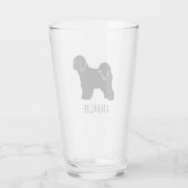 Tibeter Terrier Dog Silhouette Tibbie Personalisie Glas (Rückseite)