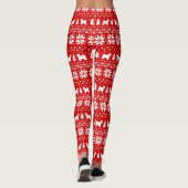 Tibeter Terrier Dog Silhouetten Weihnachtsmuster Leggings (Rückseite)