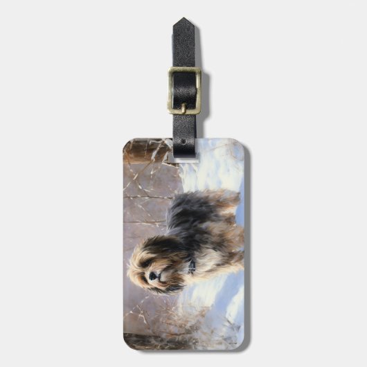 Tibeter Terrier Let It Snow Weihnachten Gepäckanhänger (Vorderseite vertikal)