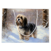 Tibeter Terrier Let It Snow Weihnachten Große Geschenktüte (Rückseite)