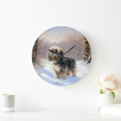 Tibeter Terrier Let It Snow Weihnachten Große Wanduhr (Zuhause)