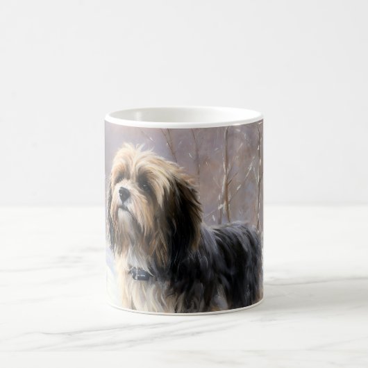 Tibeter Terrier Let It Snow Weihnachten Kaffeetasse (Mittel)