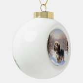 Tibeter Terrier Let It Snow Weihnachten Keramik Kugel-Ornament (Links)