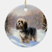 Tibeter Terrier Let It Snow Weihnachten Keramik Ornament (Hinten)