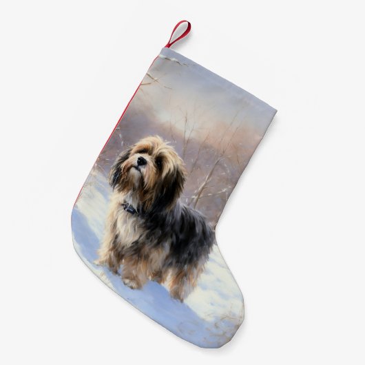 Tibeter Terrier Let It Snow Weihnachten Kleiner Weihnachtsstrumpf (Vorderansicht (hängend))