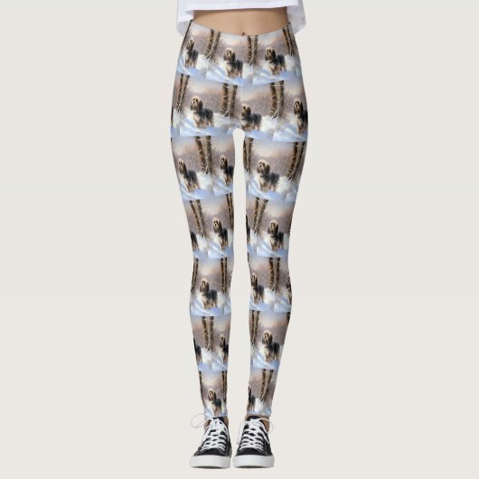 Tibeter Terrier Let It Snow Weihnachten Leggings (Vorderseite)