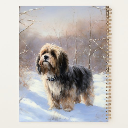 Tibeter Terrier Let It Snow Weihnachten Planer (Rückseite)