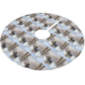 Tibeter Terrier Let It Snow Weihnachten Polyester Weihnachtsbaumdecke (Schrägansicht)