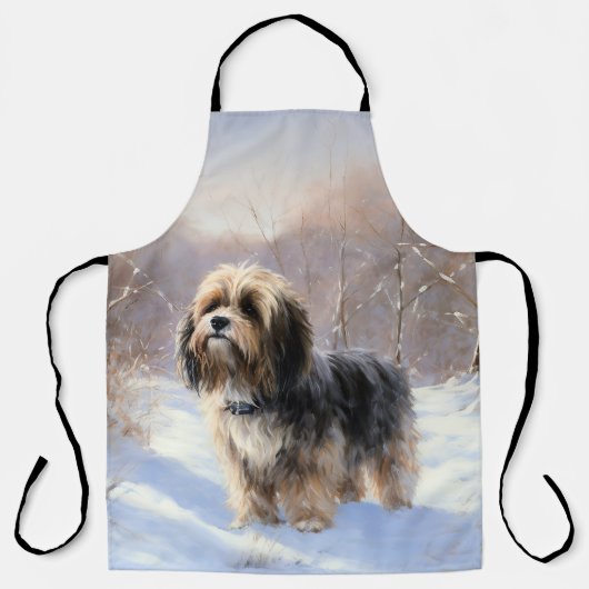 Tibeter Terrier Let It Snow Weihnachten Schürze (Vorderseite)