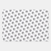 Tibeter Terrier Painting Black and White Dog Art Geschenkpapier Set (Vorderseite 2)