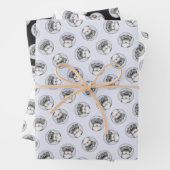 Tibeter Terrier Painting Black and White Dog Art Geschenkpapier Set (Beispiel)