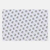 Tibeter Terrier Painting Black and White Dog Art Geschenkpapier Set (Vorderseite)