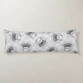 Tibeter Terrier Painting Black and White Dog Art Seitenschläferkissen (Rückseite)