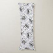 Tibeter Terrier Painting Black and White Dog Art Seitenschläferkissen (Vorderseite Vertikal)