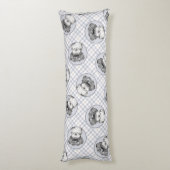 Tibeter Terrier Painting Black and White Dog Art Seitenschläferkissen (Rückseite (Vertikal))