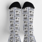 Tibeter Terrier Painting Black and White Dog Art Socken (Oben)