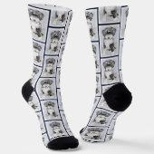 Tibeter Terrier Painting Black and White Dog Art Socken (Gewinkelt)
