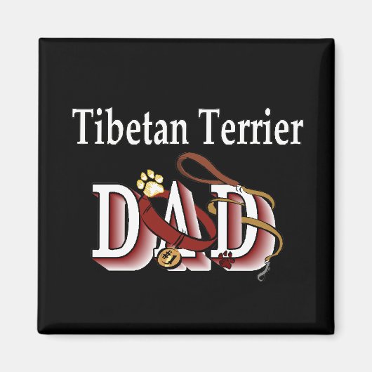 Tibeter Terrier Papa Magnet (Vorne)